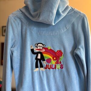 Paul Frank 2013 Sky Blue Velour Zip Hoodie Julius Size M